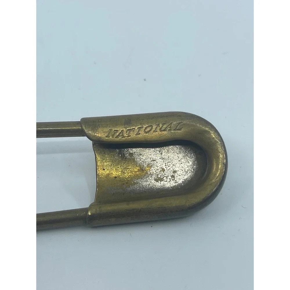 Vintage National Brass‎ Laundry Safety Pin 5 Inch Heavy Duty Kilt Blanket Pin